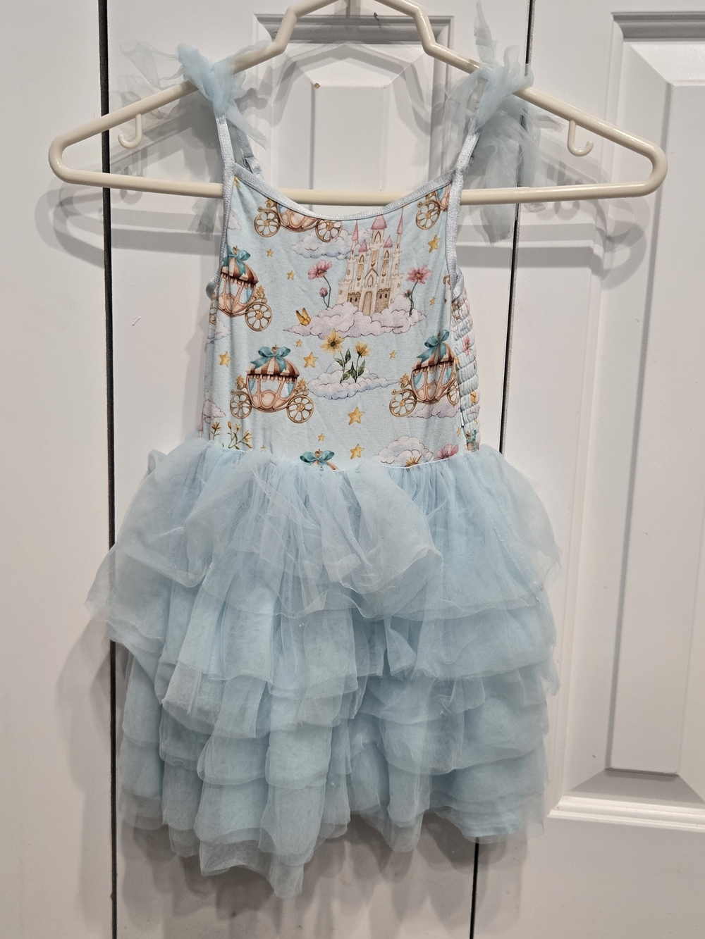 Posh Peanut Sky Blue Castle Carriage Tulle Dress